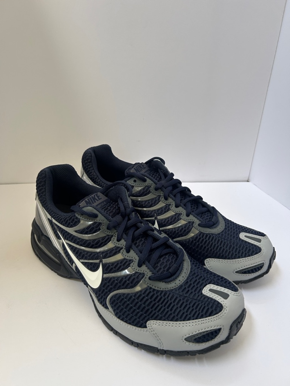 Nike Men’s Navy, Gray & White Mesh Running Sneakers air max torch 4